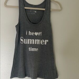 Gray Tank Top - I Heart Summer Time
